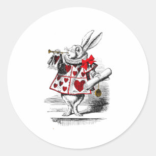 Pegatina Redonda El conejo blanco