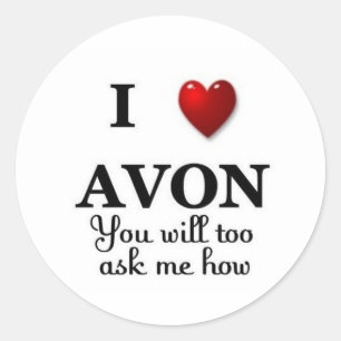 Pegatina Redonda el corazón avon me pregunta cómo