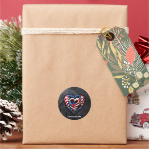 Pegatina Redonda El corazón está en los colores clásicos de la band