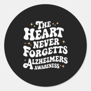 Pegatina Redonda El corazón nunca olvida la conciencia de Dementia