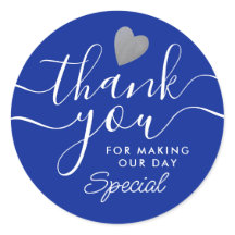 El Corazón Plateado Azul Y Blanco Gracias A Usted