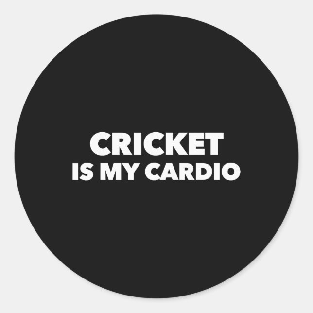Pegatina Redonda El cricket es mi cardio  (Anverso)