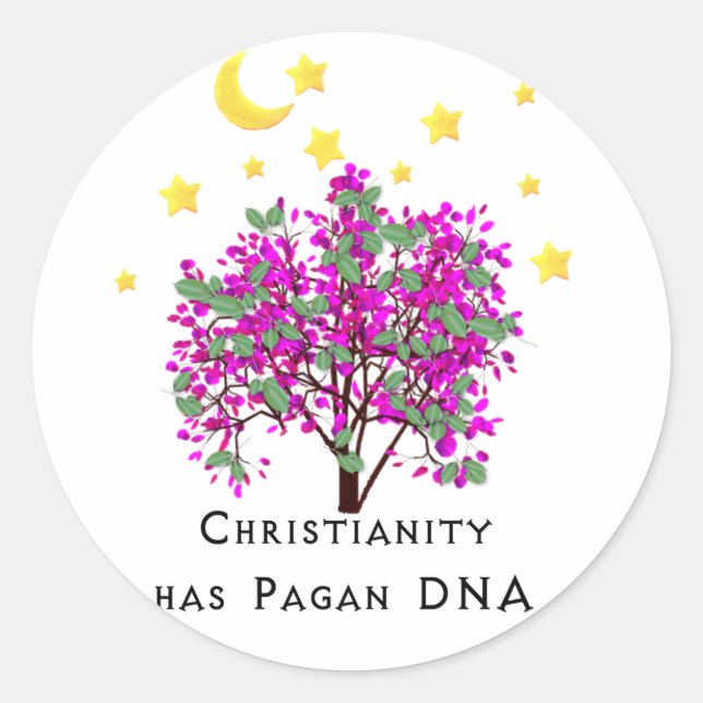 Pegatina Redonda El cristianismo tiene ADN pagano (Anverso)