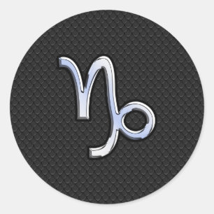 Pegatina Redonda El cromo tiene gusto de símbolo del zodiaco del