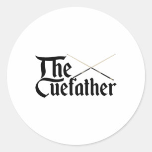 Pegatina Redonda El Cuefather Billard Snooker Pool Billardplayer C