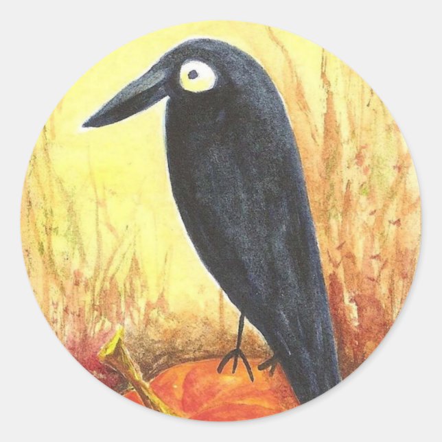 Pegatina Redonda El cuerno de los Pegatinas de calabaza por Liz Rev (Anverso)