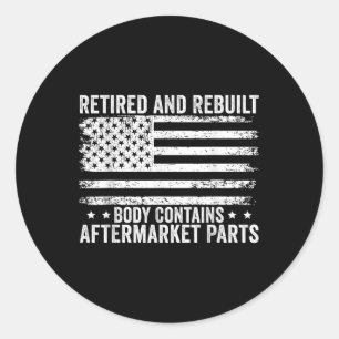 Pegatina Redonda El Cuerpo Retirado Y Reconstruido Contiene Parte P