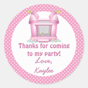 Pegatina Redonda El cumpleaños animoso grande de la casa de la