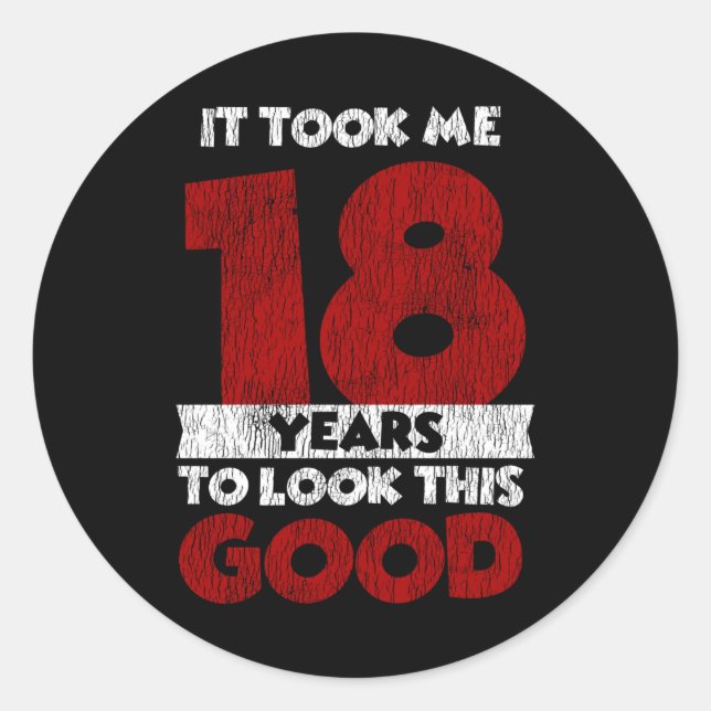 Pegatina Redonda El Cumpleaños De 18 Años Me Llevó A Ver Bien El Cu (Anverso)