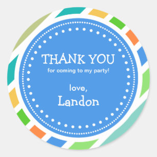 Pegatina Redonda El cumpleaños de los muchachos del tiempo del