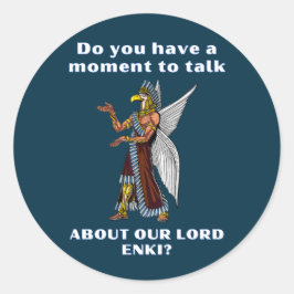 Pegatina Redonda El curioso OVNI Annunaki Alien