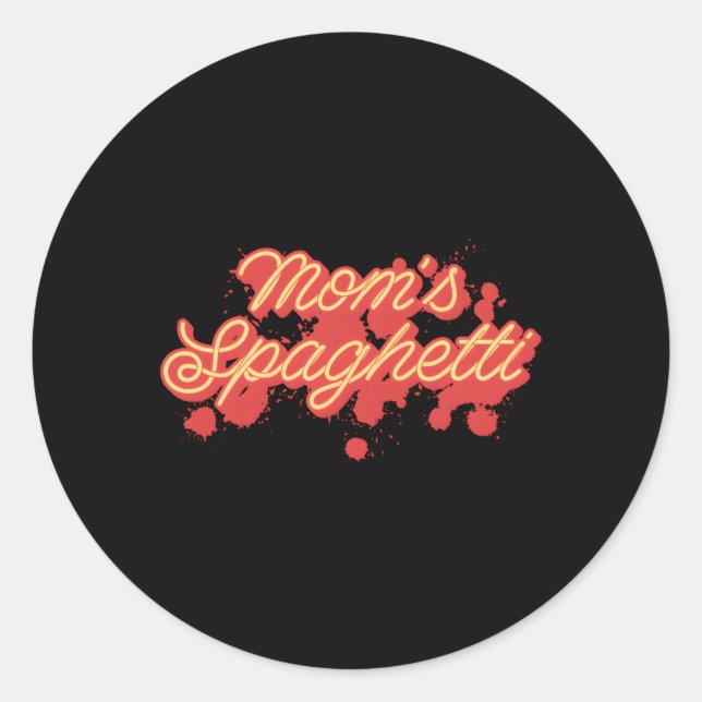Pegatina Redonda El Da De La Madre De La Salsa De Tomate De Spaghet (Anverso)