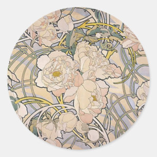 Pegatina Redonda El ~ de Alphones (Alfonso) Mucha florece
