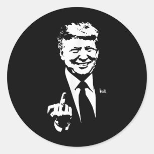 Pegatina Redonda El dedo medio de Trump, Trump Fu 2024, Trump por e