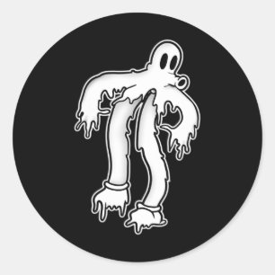 Pegatina Redonda El derretimiento gótico del payaso