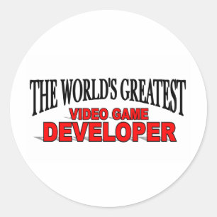 Pegatina Redonda El desarrollador más grande del videojuego del