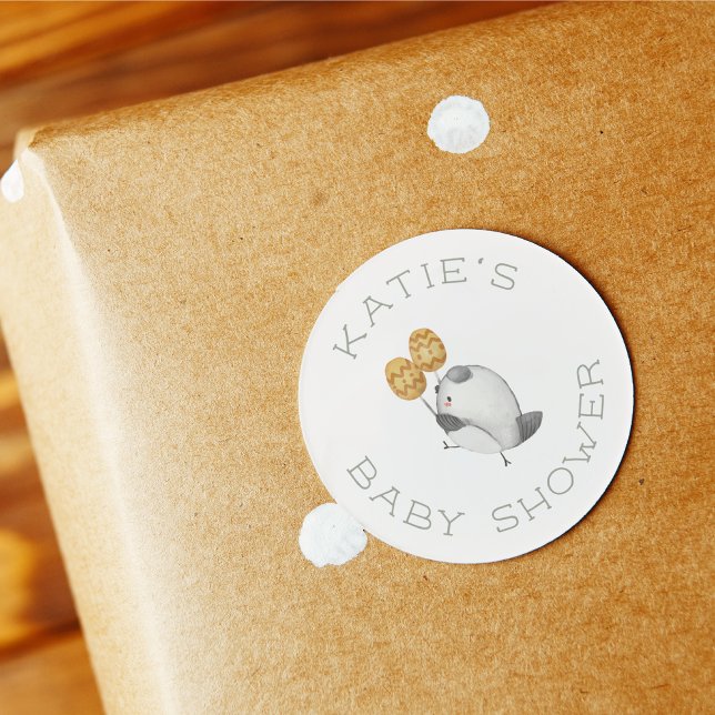 Pegatina Redonda El desfile de bandas de animales Woodland lindo Ba (Round Sticker Mock-up)