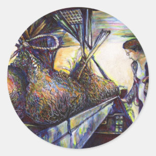 Pegatina Redonda El devastador destino de la vida