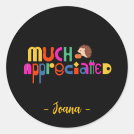 Pegatina Redonda El Día de Acción de Gracias, muy Apreciado