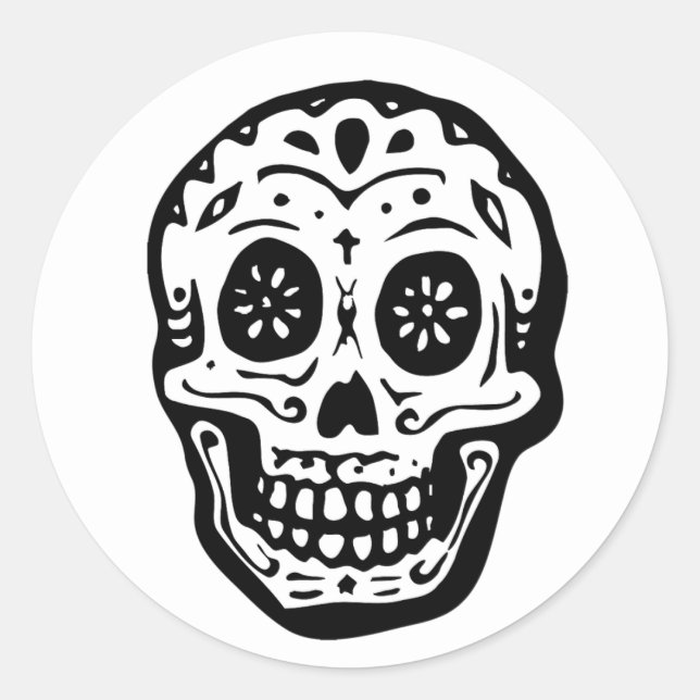 Pegatina Redonda El Día De La Calavera Muerta (Anverso)