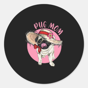 Pegatina Redonda El día de la madre mamá mamá mamá mamá mamá Pug