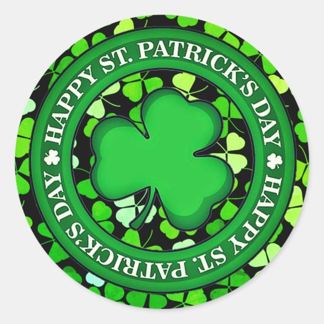 Pegatina Redonda El Día de San Patricio (Anverso)
