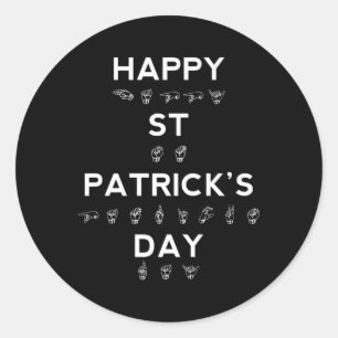 Pegatina Redonda El Día de San Patricio, conciencia sorda