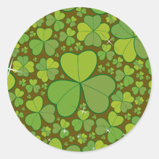 Pegatina Redonda El Día de San Patricio, los rostros afortunados Sh