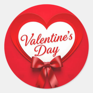 Pegatina Redonda El día de San Valentín
