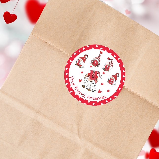 Pegatina Redonda El día de San Valentín|Aniversario|Cumpleaños "Te  (Subido por el creador)