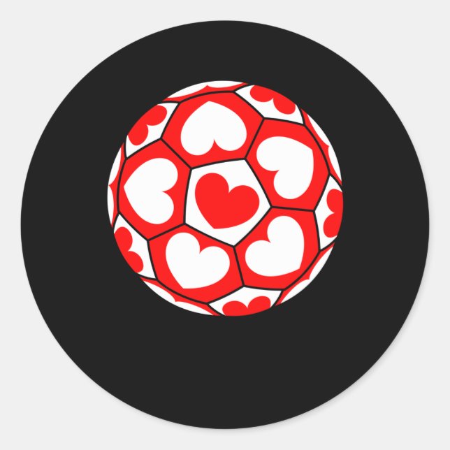 Pegatina Redonda El día de San Valentín de entrenador de fútbol par (Anverso)