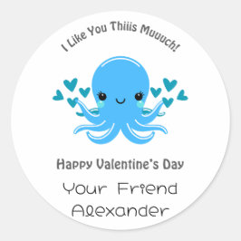 Pegatina Redonda El día de San Valentín en aula