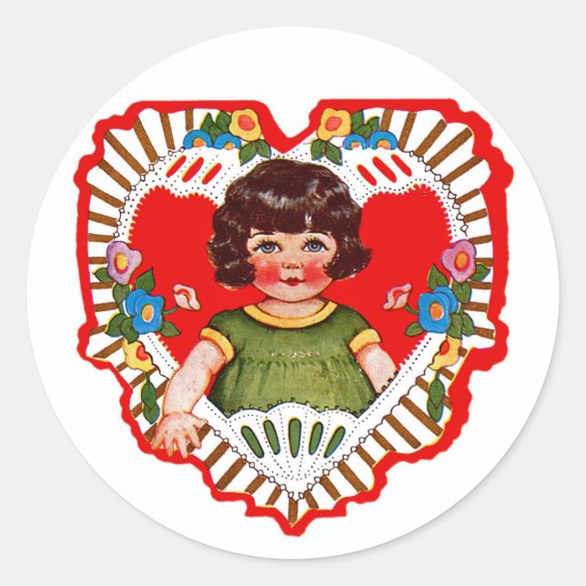 Pegatina Redonda ¡El día de San Valentín feliz Cutie! (Anverso)