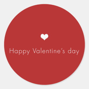 Pegatina Redonda el día de San Valentín feliz minimalista