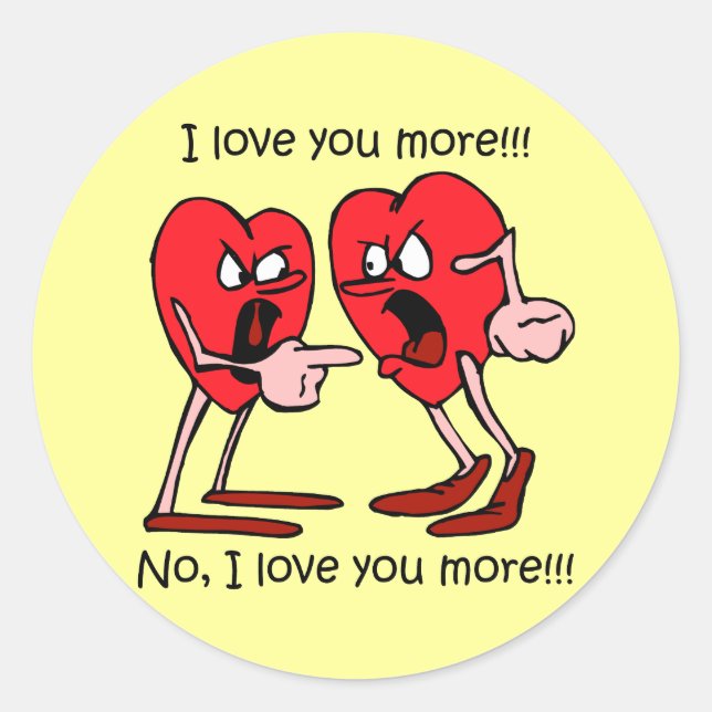 Pegatina Redonda El día de San Valentín gracioso (Anverso)