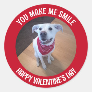 Pegatina Redonda El día de San Valentín gracioso que me hagas sonre