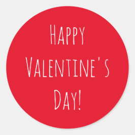 Pegatina Redonda El Día de San Valentín, rojo y lindo
