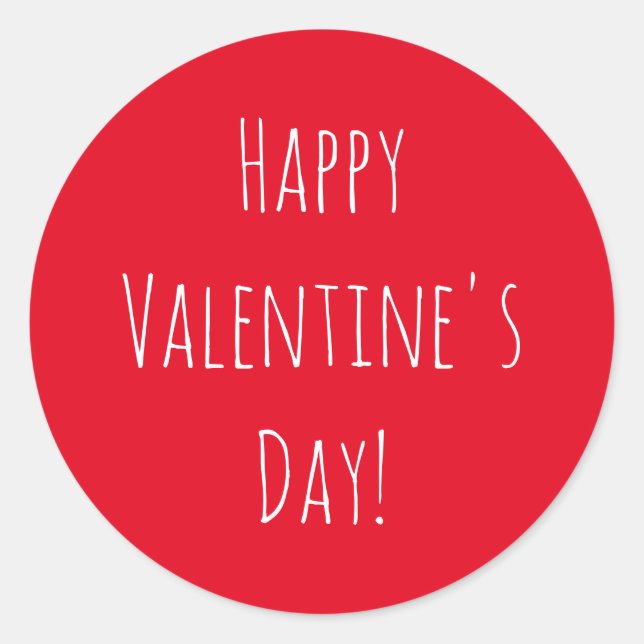 Pegatina Redonda El Día de San Valentín, rojo y lindo (Anverso)
