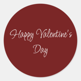 Pegatina Redonda El día de San Valentín Sencillo guión elegante roj