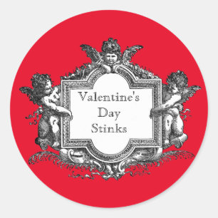 Pegatina Redonda El día de San Valentín Stinks