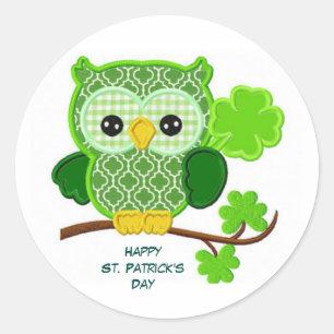 Pegatina Redonda El día de St Patrick feliz