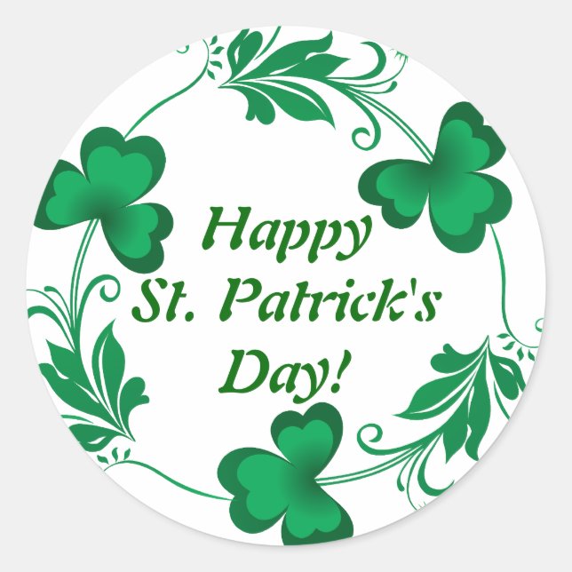 Pegatina Redonda ¡El día de St Patrick feliz! Muñeca (Anverso)