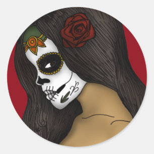 Pegatina Redonda El Día Del Chica Muerto