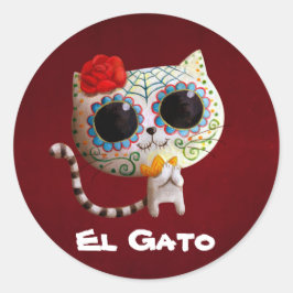 Pegatina Redonda El Día del Gato Muerto