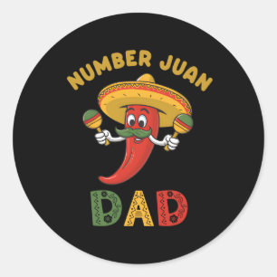 Pegatina Redonda El Día del Padre Funny Número Uno Juan Papá Mexica