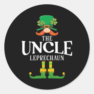 Pegatina Redonda El Día del Tío Leprechaun St Patricks