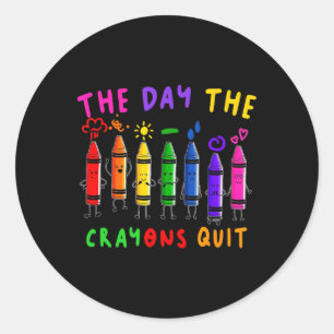 Pegatina Redonda El día en que los Crayones abandonan la decoración