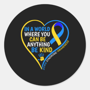 Pegatina Redonda El Día Mundial del Síndrome de Down