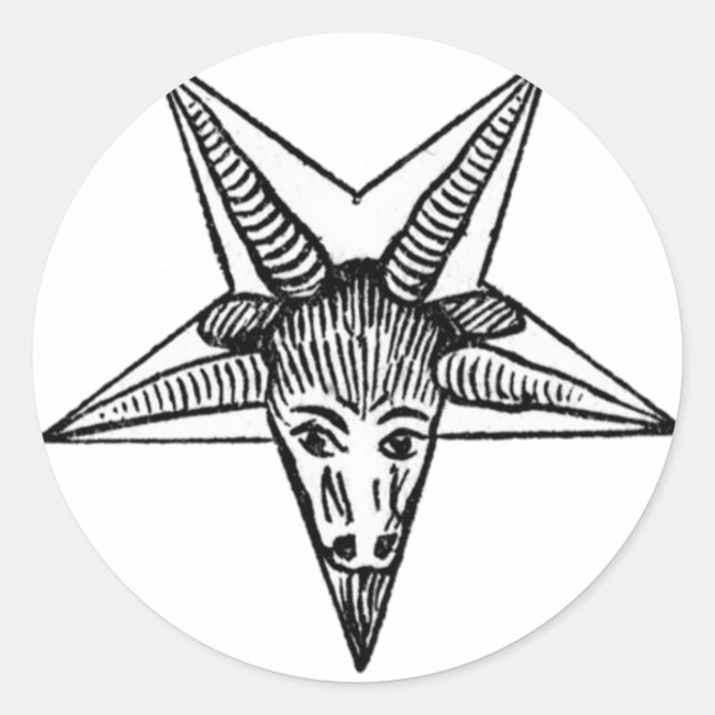 Pegatina Redonda El Dios de los cuernos (Anverso)