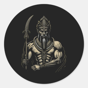 Pegatina Redonda El Dios egipcio Seth Chaos Egipto Faraón